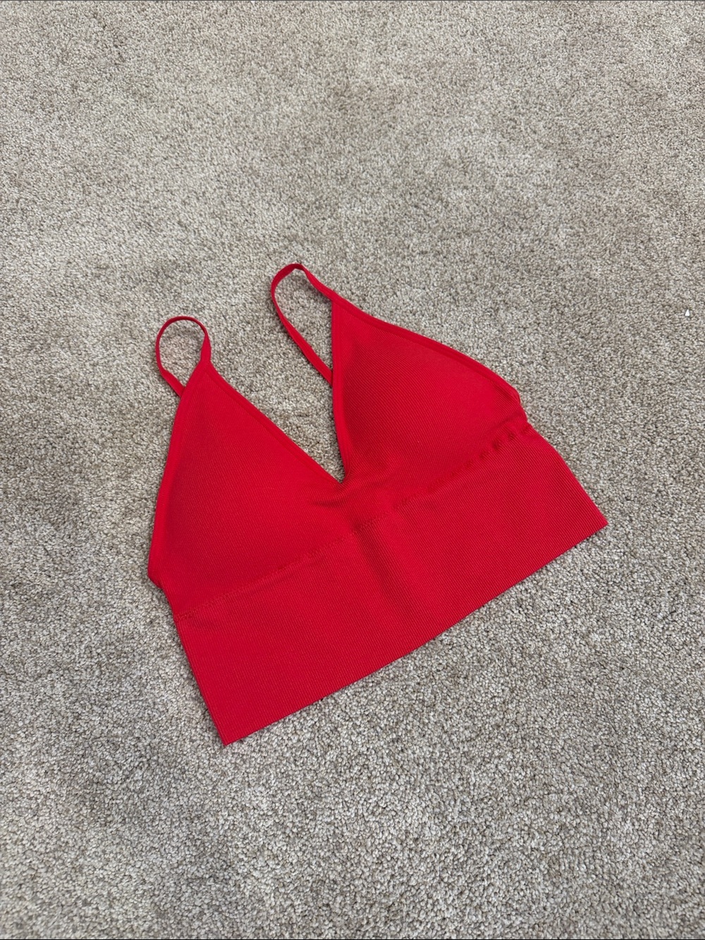 Zenana Outfitters Red Seamless Triangle Bralette